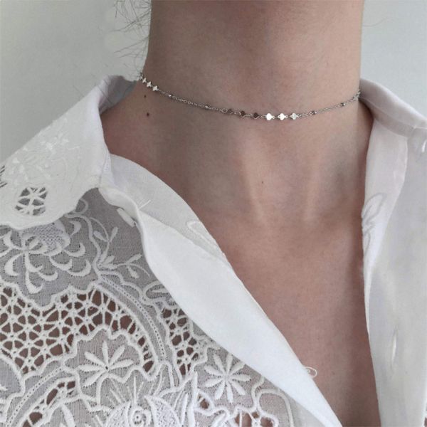 925 sterling silver chokers necklaces for women glossy surface short fashion clavicle necklace ladies femme jewelry accessories
925 sterling silver chokers necklaces for women glossy surface short fashion clavicle necklace ladies femme jewelry accessories