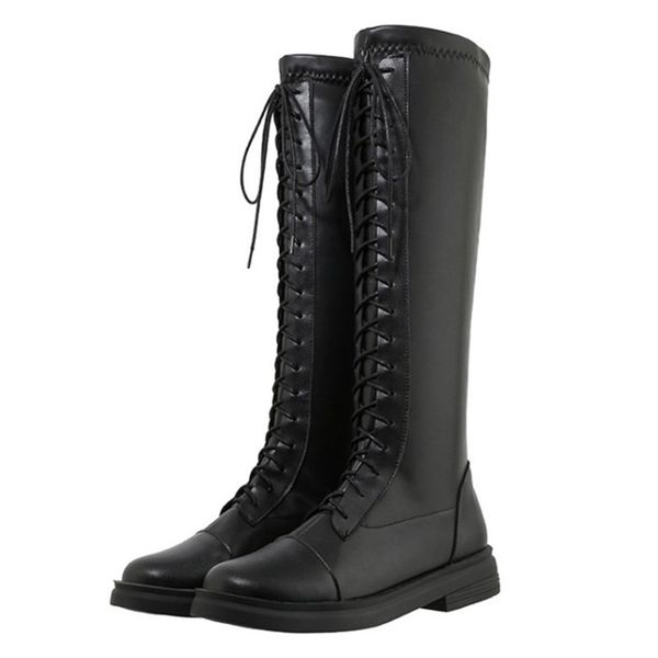 boots pxelena 2021 winter women riding knight low heels lace up round toe combat army knee high plus size 34-45, Black
boots pxelena 2021 winter women riding knight low heels lace up round toe combat army knee high plus size 34-45, Black