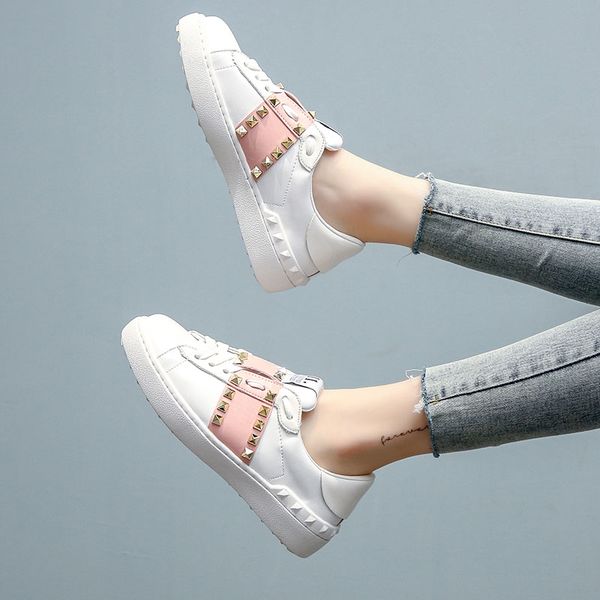 genuine leather brand sneakers women men casual leisure rivets running sports shoes walking tennis skateboard shoes, Black
genuine leather brand sneakers women men casual leisure rivets running sports shoes walking tennis skateboard shoes, Black