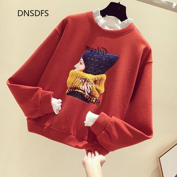 women's hoodies & sweatshirts winter women fake two-piece fashion print coat casual autumn clothes korean loose thicken velvet jacket, Black
women's hoodies & sweatshirts winter women fake two-piece fashion print coat casual autumn clothes korean loose thicken velvet jacket, Black