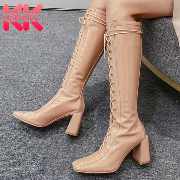 kemekiss женщин колено сапоги толстый каблук квадратный носок крест ремень молнии обувь теплые ботинки партии способа обувь размер 34-39, Black 
kemekiss женщин колено сапоги толстый каблук квадратный носок крест ремень молнии обувь теплые ботинки партии способа обувь размер 34-39, Black