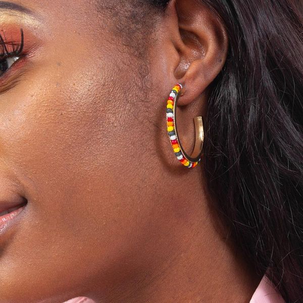 multi-colored beads trendy earrings hoops plastic beads1 pari circle earring jewelry gift for girls women, Golden;silver
multi-colored beads trendy earrings hoops plastic beads1 pari circle earring jewelry gift for girls women, Golden;silver