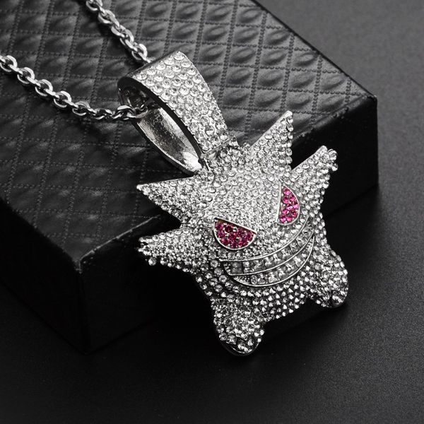 fashion hip hop jewelry men's full clear rhinestone gengar pendant necklace with long link chain silver color statement jewelry
fashion hip hop jewelry men's full clear rhinestone gengar pendant necklace with long link chain silver color statement jewelry