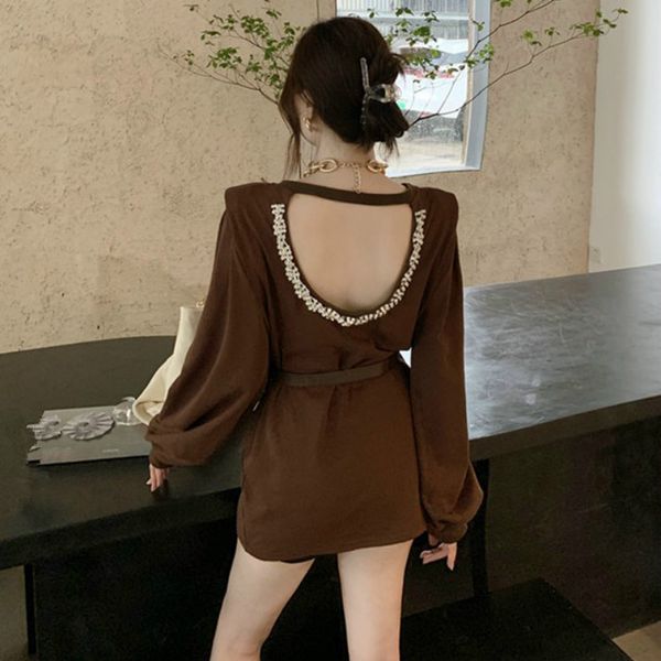 women's hoodies & sweatshirts 2021 autumn long-sleeved loose backless sweatshirt heavy industry diamond-studded korean retro casual top, Black
women's hoodies & sweatshirts 2021 autumn long-sleeved loose backless sweatshirt heavy industry diamond-studded korean retro casual top, Black