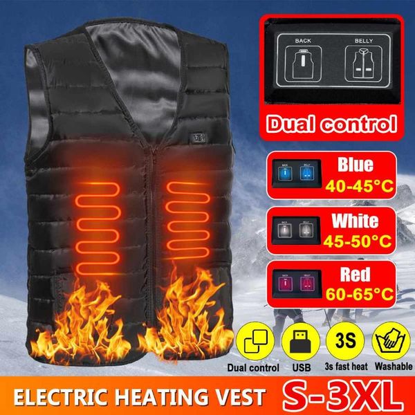 dual control usb electric heated vest men women washable heating jacket winter outdoor hiking thermal warm waistcoat, Gray;blue
dual control usb electric heated vest men women washable heating jacket winter outdoor hiking thermal warm waistcoat, Gray;blue