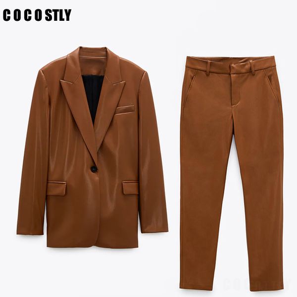 autumn new women vintage faux leather 2 piece set elegant blazer jacket coat+zipper pants suit office trouser outfits female, White
autumn new women vintage faux leather 2 piece set elegant blazer jacket coat+zipper pants suit office trouser outfits female, White