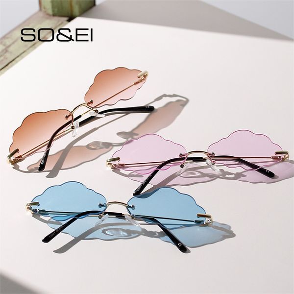 sunglasses so&ei vintage rimless cloud shape women clear candy colors lens eyewear unique female luxury sun glasses shades uv400, White;black
sunglasses so&ei vintage rimless cloud shape women clear candy colors lens eyewear unique female luxury sun glasses shades uv400, White;black