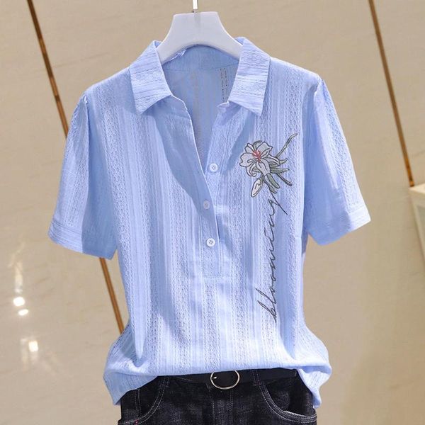 women's blouses & shirts summer blouse women 2021 shirt cotton korean style floral embroidered short sleeve office ladies casual plus, White
women's blouses & shirts summer blouse women 2021 shirt cotton korean style floral embroidered short sleeve office ladies casual plus, White