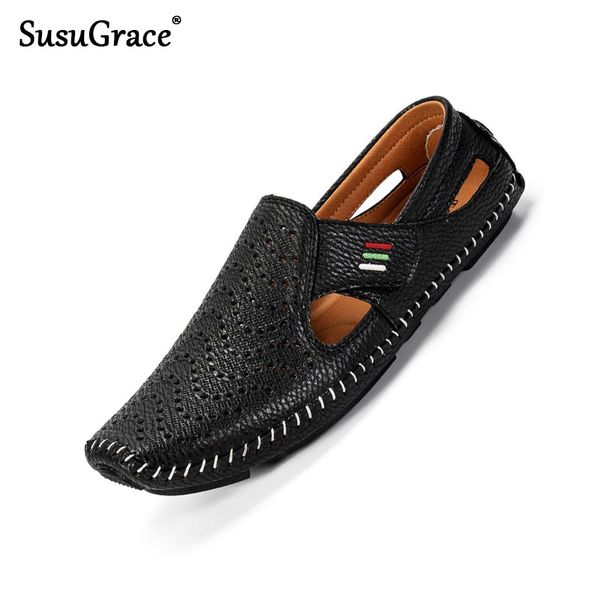 susugrace fashion sandals for men leather casual loafers flat hook & loop light moccasins white breathable daily drive shoes, Black
susugrace fashion sandals for men leather casual loafers flat hook & loop light moccasins white breathable daily drive shoes, Black