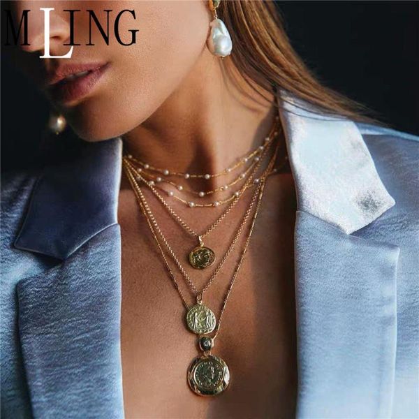 pendant necklaces mling vintage multi-layer gold alloy necklace fashion portrait relief pearl tassel for women, Silver
pendant necklaces mling vintage multi-layer gold alloy necklace fashion portrait relief pearl tassel for women, Silver