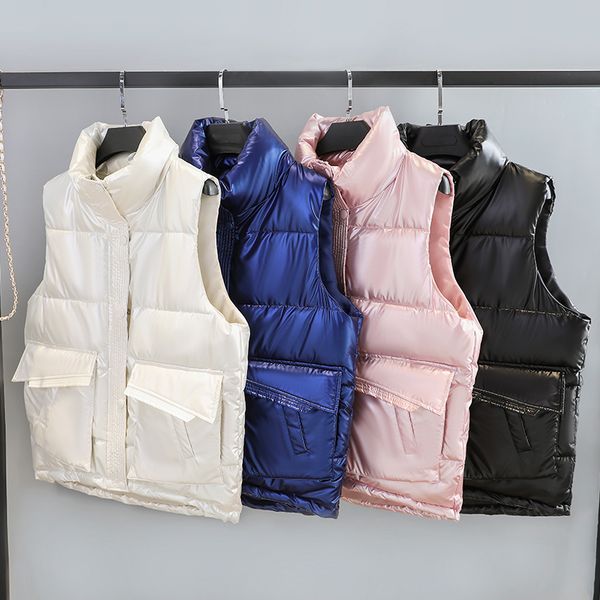 women's down & parkas winter womens vest fashion metal color pure black shiny jacket 2021 women 4 colors cotton sleeveless ladies
women's down & parkas winter womens vest fashion metal color pure black shiny jacket 2021 women 4 colors cotton sleeveless ladies