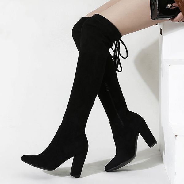 black flock leather women over the knee boots square high heels pointed toe autumn winter women shoes nightclub pump boots
black flock leather women over the knee boots square high heels pointed toe autumn winter women shoes nightclub pump boots