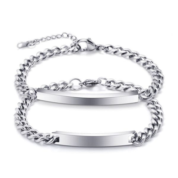 link, chain yo name silver color 316l stainless steel couple link wedding bracelets for man woman never fade, Black
link, chain yo name silver color 316l stainless steel couple link wedding bracelets for man woman never fade, Black