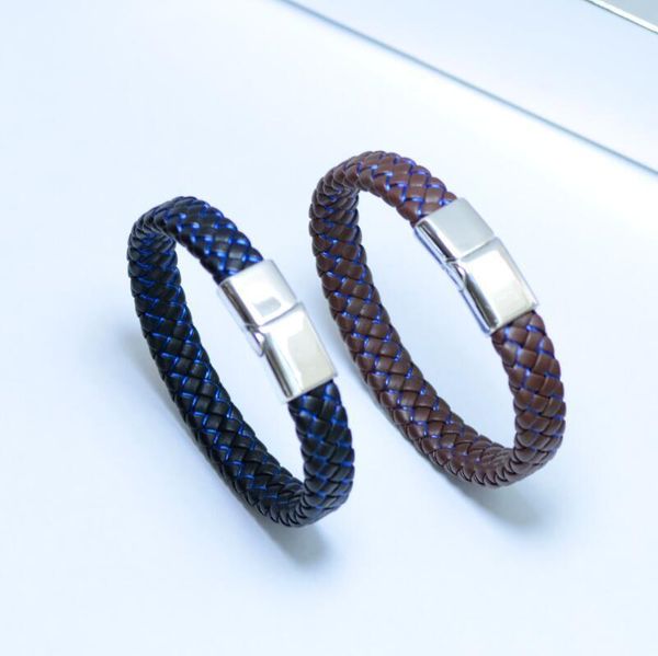 charm bracelets men jewelry punk black blue braided leather bracelet for stainless steel magnetic clasp fashion bangles gifts, Golden;silver
charm bracelets men jewelry punk black blue braided leather bracelet for stainless steel magnetic clasp fashion bangles gifts, Golden;silver