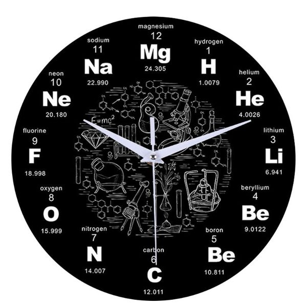 12 inch silent bedroom home science elements gift acrylic wall clock 
12 inch silent bedroom home science elements gift acrylic wall clock
