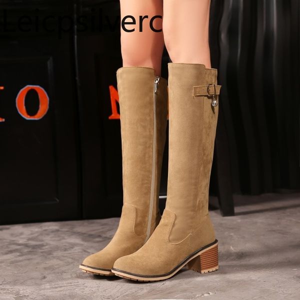 women's boots autumn and winter fashion round head zipper metal decoration mid heel high tube women's shoes size 34-43 6cm high, Black
women's boots autumn and winter fashion round head zipper metal decoration mid heel high tube women's shoes size 34-43 6cm high, Black