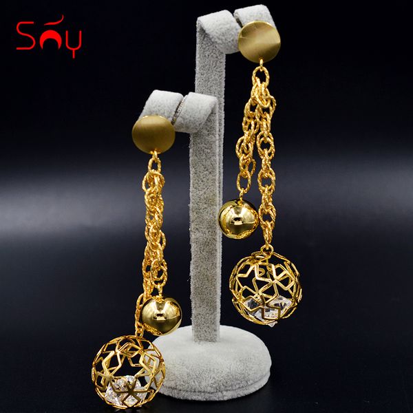 sunny jewelry long drop dangle earrings fashion jewelry 2020 for women red zircon ball hollow out for party wedding, Silver
sunny jewelry long drop dangle earrings fashion jewelry 2020 for women red zircon ball hollow out for party wedding, Silver