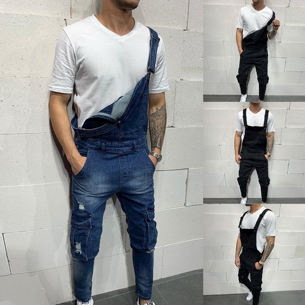 men's jeans mens ripped jumpsuits denim bib pants rompers plus size one-piece garment fashion male clothing, Blue
men's jeans mens ripped jumpsuits denim bib pants rompers plus size one-piece garment fashion male clothing, Blue