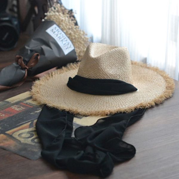wide brim sun hats summer raffia straw hats for women beach hat for vacation with black/pink ribbon chapeu feminin, Blue;gray
wide brim sun hats summer raffia straw hats for women beach hat for vacation with black/pink ribbon chapeu feminin, Blue;gray