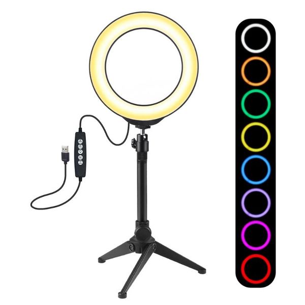 flash heads 6.2 inch 160mm usb 10 modes 8 colors rgbw adjustable dimmable led round rings vlogging pography lamp video lights + tripod
flash heads 6.2 inch 160mm usb 10 modes 8 colors rgbw adjustable dimmable led round rings vlogging pography lamp video lights + tripod