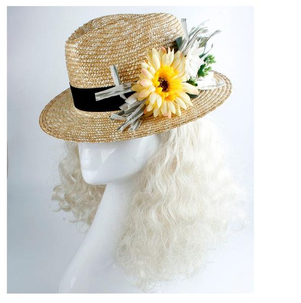 wide brim hats 100% handmade women flower sun hat panama summer wheat straw beach lady boater sunhat jazz, Blue;gray
wide brim hats 100% handmade women flower sun hat panama summer wheat straw beach lady boater sunhat jazz, Blue;gray