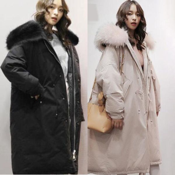 women's down & parkas fashion winter jacket oversize gray duck coat loose large fur thicken hooded long parka, Black
women's down & parkas fashion winter jacket oversize gray duck coat loose large fur thicken hooded long parka, Black