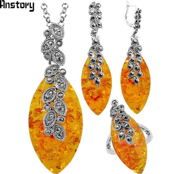 leaf flower pendant simulated ambers jewelry set choker necklace earrings rings for women stainless steel chain party gift, Silver
leaf flower pendant simulated ambers jewelry set choker necklace earrings rings for women stainless steel chain party gift, Silver