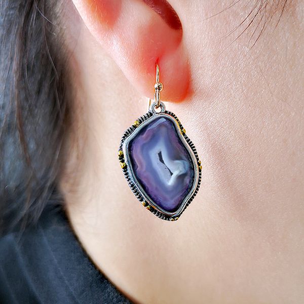 fashion boho ethnic purple resin stone drop dangle earrings for women tribal vintage jewelry statement earrings, Silver
fashion boho ethnic purple resin stone drop dangle earrings for women tribal vintage jewelry statement earrings, Silver