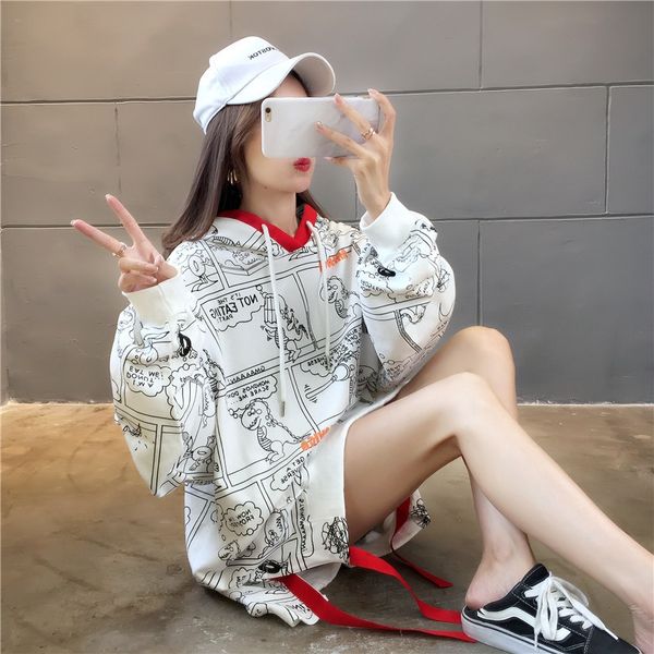 2020 long-sleeved sweater women's autumn hooded ribbon mid-length korean style casual fashion large size women's clothing sweaters, Black
2020 long-sleeved sweater women's autumn hooded ribbon mid-length korean style casual fashion large size women's clothing sweaters, Black