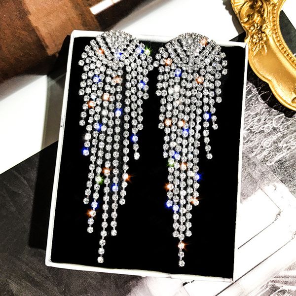 fyuan long tassel crystal drop earring for women shiny silver color rhinestone dangle earrings wedding party jewelry
fyuan long tassel crystal drop earring for women shiny silver color rhinestone dangle earrings wedding party jewelry