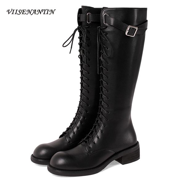 boots knight women's autumn winter british style round toe thick heel belt buckle knee length motorcycles, Black
boots knight women's autumn winter british style round toe thick heel belt buckle knee length motorcycles, Black