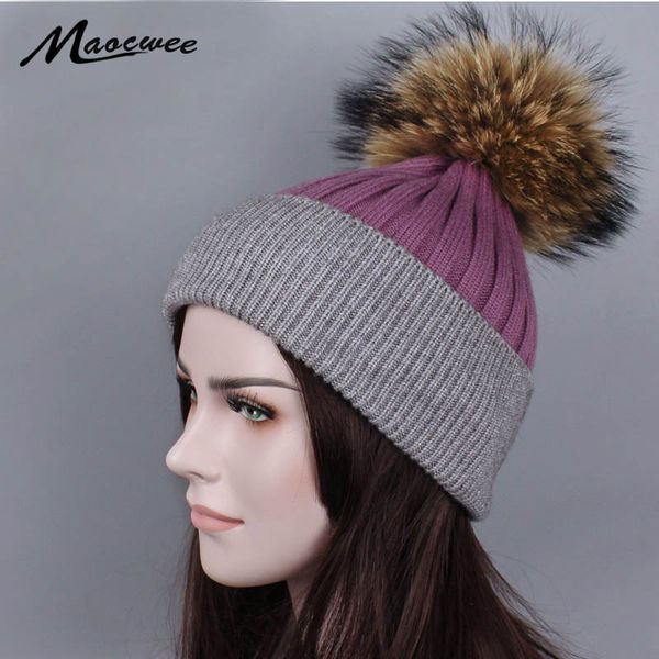 beanie/skull caps women winter knit cap knitted natural pompoms female high-end warm hats thick beanies bone gorro, Blue;gray
beanie/skull caps women winter knit cap knitted natural pompoms female high-end warm hats thick beanies bone gorro, Blue;gray