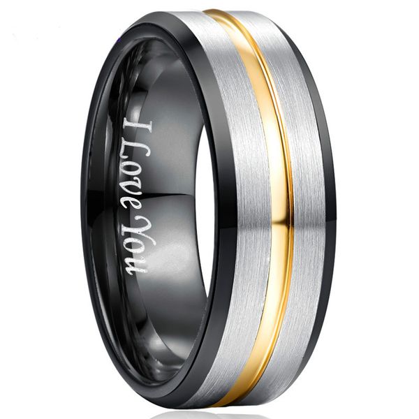 wedding rings fashion simple 8mm tungsten carbide ring black inner bevel gold color groove frosted steel men's, Slivery;golden
wedding rings fashion simple 8mm tungsten carbide ring black inner bevel gold color groove frosted steel men's, Slivery;golden