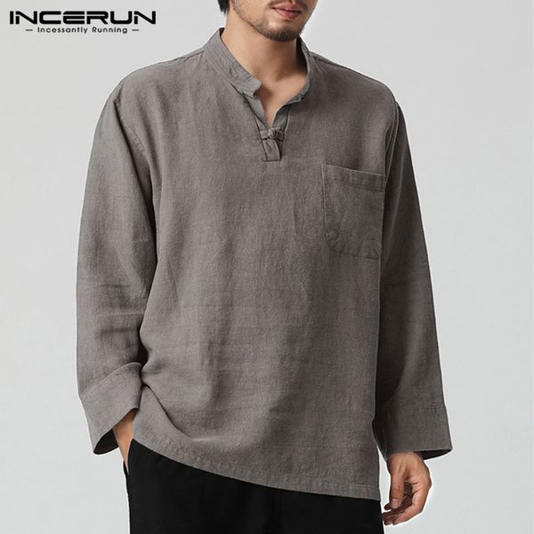 men's casual shirts incerun mens shirt vintage long sleeve v-neck cotton linen men plus size chinese style loose camisa 2021, White;black
men's casual shirts incerun mens shirt vintage long sleeve v-neck cotton linen men plus size chinese style loose camisa 2021, White;black