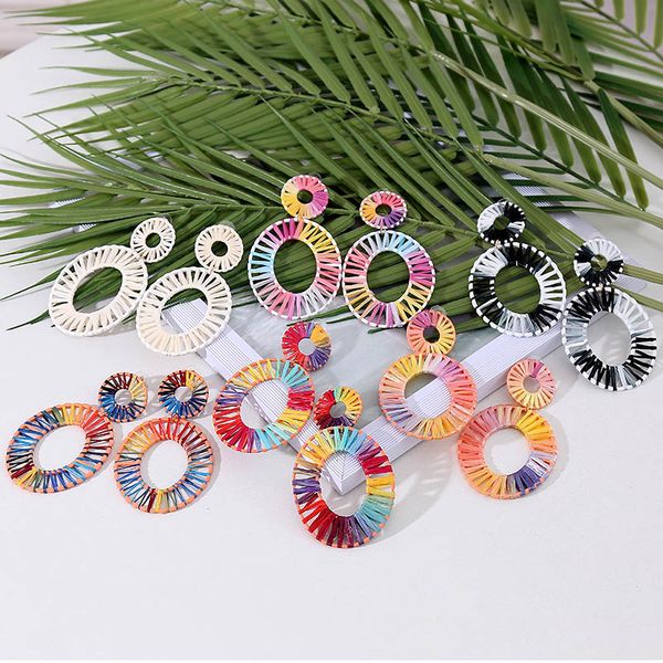 bohemian oval geometric handmade multicolor raffia earrings for women 2020 fashion boho statement big lafite drop earring gifts, Silver
bohemian oval geometric handmade multicolor raffia earrings for women 2020 fashion boho statement big lafite drop earring gifts, Silver