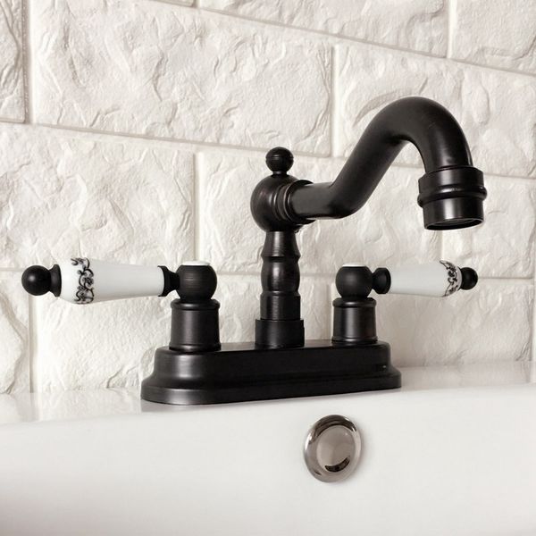 black oil rubbed bronze 4" centerset bathroom sink faucet swivel basin mixer tap dual ceramic handles levers mhg072
black oil rubbed bronze 4" centerset bathroom sink faucet swivel basin mixer tap dual ceramic handles levers mhg072