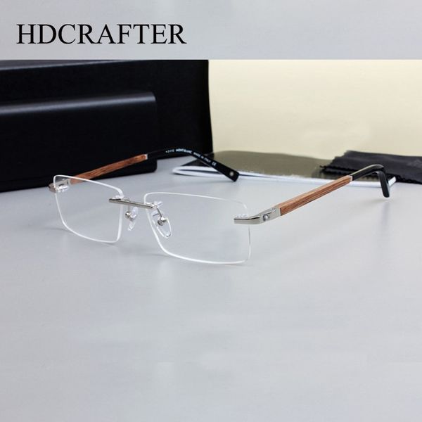 hdcrafter brand designer titanium alloy rimless glasses frame men wood temple optical prescription myopia eyewear frames, Black
hdcrafter brand designer titanium alloy rimless glasses frame men wood temple optical prescription myopia eyewear frames, Black