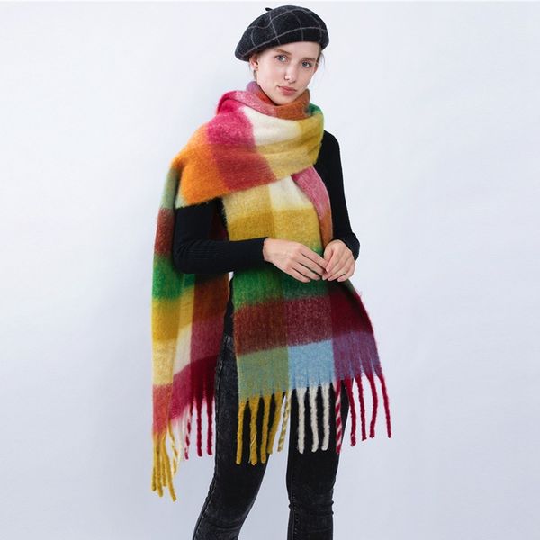2020 new thick-bearded colored plaid cashmere polyester scarf with thick warm shawl and long scarf for women and men in winter, Blue;gray
2020 new thick-bearded colored plaid cashmere polyester scarf with thick warm shawl and long scarf for women and men in winter, Blue;gray