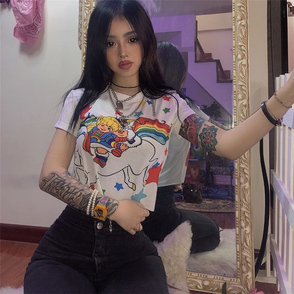 cute girl joker t-shirt short sleeve female ins cartoon fun print slim short navel summer, White
cute girl joker t-shirt short sleeve female ins cartoon fun print slim short navel summer, White