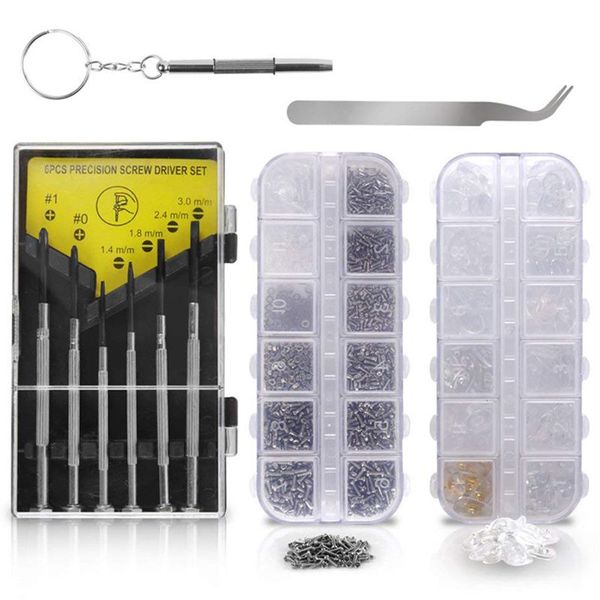 eyeglass repair kit,eyeglasses sunglasses repair kit with 1100 pcs glasses screws assortment accessories, 12 different nose pads, Silver
eyeglass repair kit,eyeglasses sunglasses repair kit with 1100 pcs glasses screws assortment accessories, 12 different nose pads, Silver