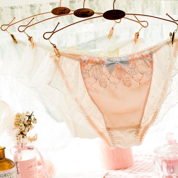 women's panties japanese lolita kawaii lingerie cute young women underwear lace embroidery mesh ruffles g string for teen girl 1pcs, Black;pink
women's panties japanese lolita kawaii lingerie cute young women underwear lace embroidery mesh ruffles g string for teen girl 1pcs, Black;pink