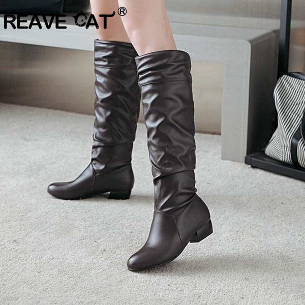 reave cat big size 44 women knee boots slouchy flat heels round toe slip on easy walking booties female spring autumn casual, Black
reave cat big size 44 women knee boots slouchy flat heels round toe slip on easy walking booties female spring autumn casual, Black