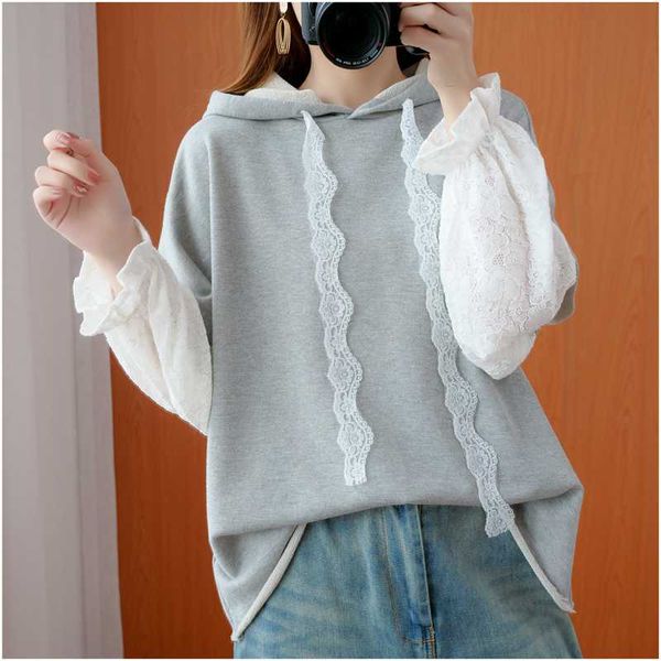grey hoody hooded long petal sleeve autumn fashion patchwork lace drawstring pullover hoodies sweatshirt women moletom 2020, Black
grey hoody hooded long petal sleeve autumn fashion patchwork lace drawstring pullover hoodies sweatshirt women moletom 2020, Black