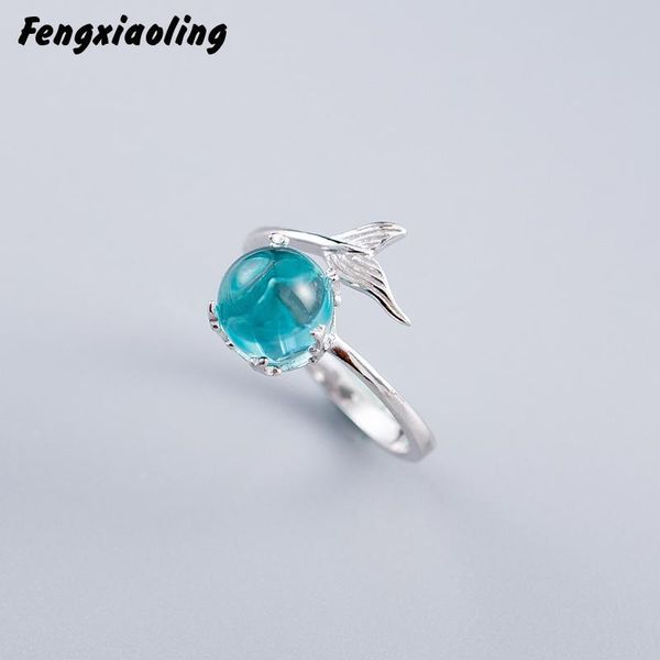 925 sterling silver open blue crystal mermaid bubble rings for women girls gift statement jewelry adjustable size finger ring, Golden;silver
925 sterling silver open blue crystal mermaid bubble rings for women girls gift statement jewelry adjustable size finger ring, Golden;silver