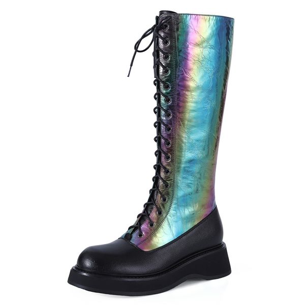 boots 2021 fall winter retro knee-high glitter women flat platform cow leather riding cross-tide ladies shoes size 34-42, Black
boots 2021 fall winter retro knee-high glitter women flat platform cow leather riding cross-tide ladies shoes size 34-42, Black