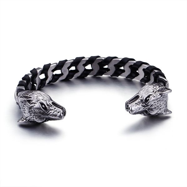 gnayy brand new горячие продажи нержавеющей стали байкер double wolf end открытый черный браслет веревочки для мужчин подарки ювелирные изде, Black
gnayy brand new горячие продажи нержавеющей стали байкер double wolf end открытый черный браслет веревочки для мужчин подарки ювелирные изде, Black