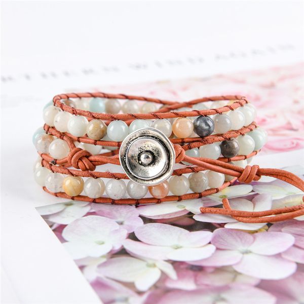 tennis unique wrap bracelet leather bracelets 3 strands amazonite woven multilayer boho handmade jewelry drop, Golden;silver
tennis unique wrap bracelet leather bracelets 3 strands amazonite woven multilayer boho handmade jewelry drop, Golden;silver