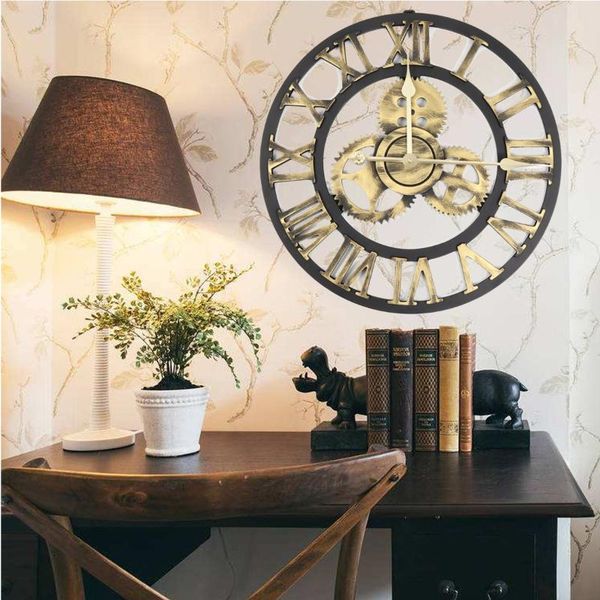 3d round vintage wall clock 19 inch large roman numerals silent rustic wheel horologe art on the wall home decoration
3d round vintage wall clock 19 inch large roman numerals silent rustic wheel horologe art on the wall home decoration