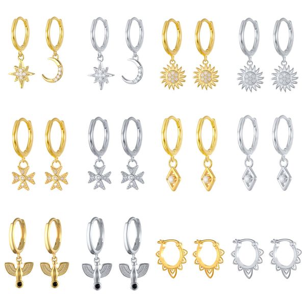 hoop & huggie 1pair trendy crystal star moon small earrings for women simple cute sunflower hollow cross rhombus ear stud jewelry, Golden;silver
hoop & huggie 1pair trendy crystal star moon small earrings for women simple cute sunflower hollow cross rhombus ear stud jewelry, Golden;silver