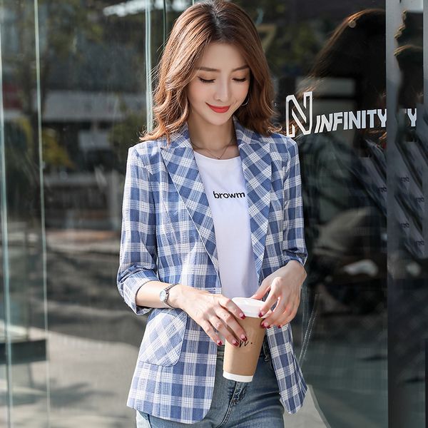 women's suits & blazers arrival fashion office ladies blue plaid blazer for women half sleeve jackets business clothes elegant, White;black
women's suits & blazers arrival fashion office ladies blue plaid blazer for women half sleeve jackets business clothes elegant, White;black